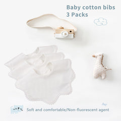 Bamery bandana bib-absorbent white demonstrates absorbency for drool control