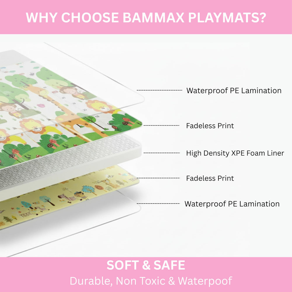 BAMMAX 78x70 inch play mat size for spacious floor play