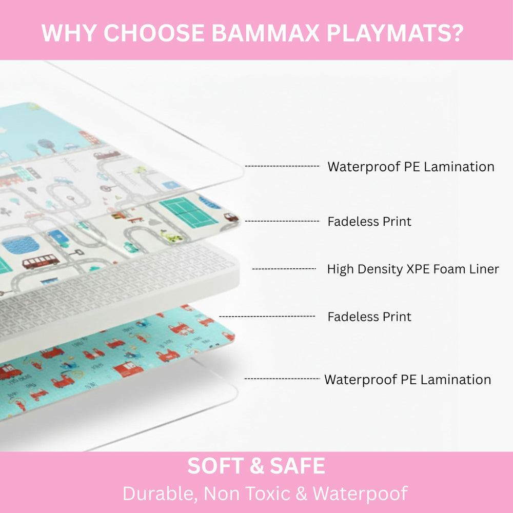 BAMMAX 78x70-inch oversized play area for baby and siblings