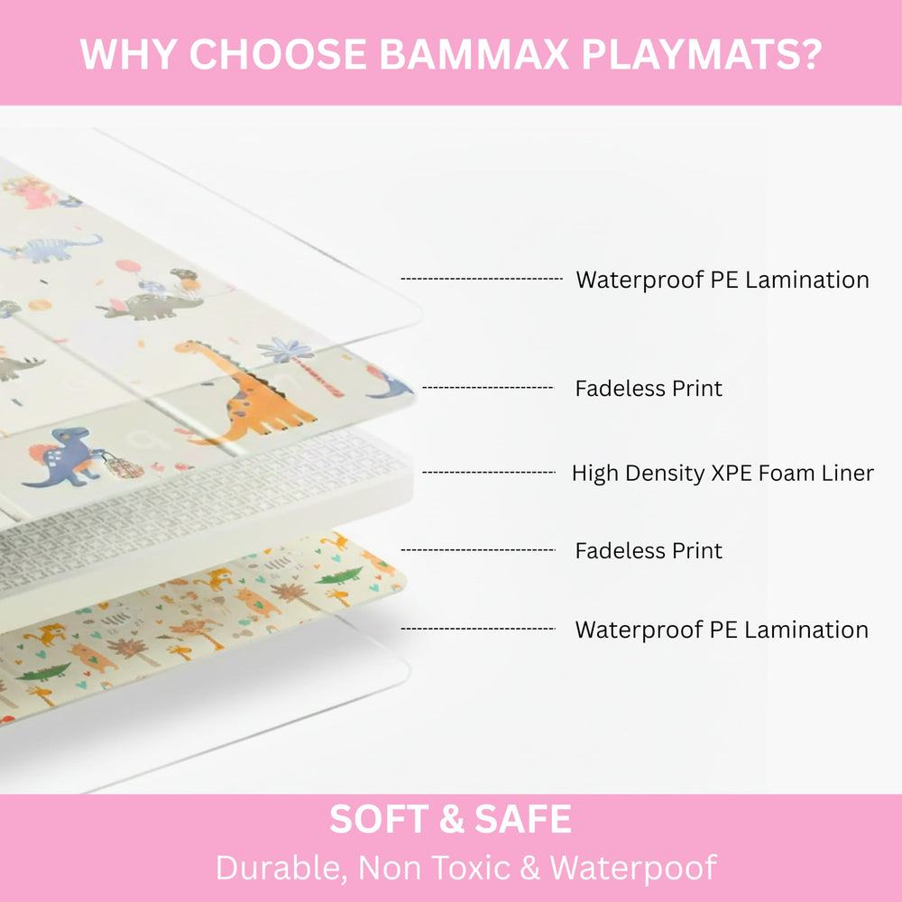 BAMMAX extralarge dinosaur design adds visual interest during play.