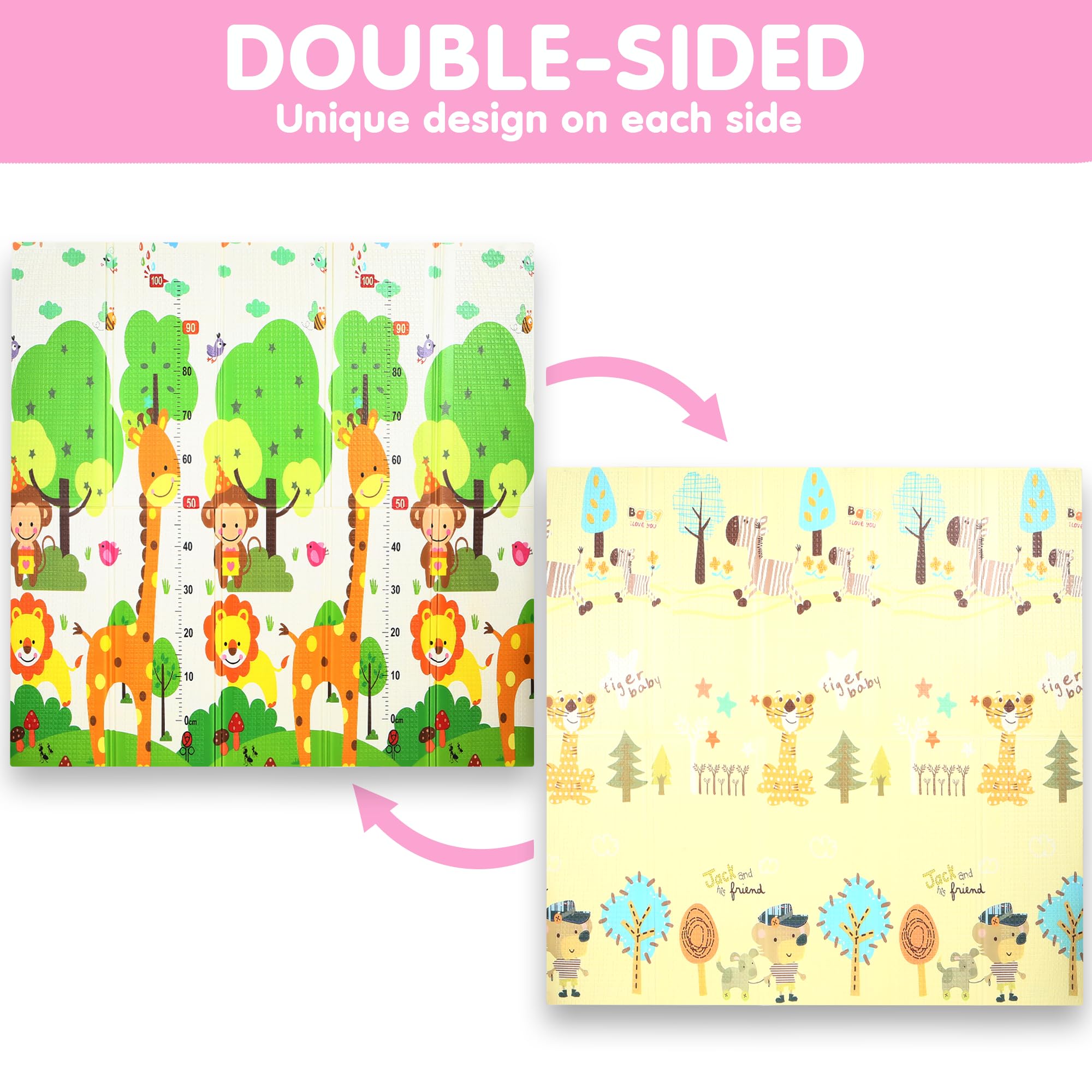 BAMMAX giraffe and mixed-animals pattern adds playful visual interest