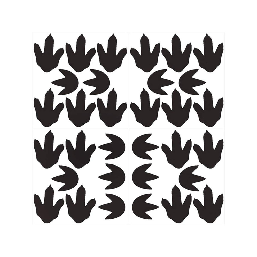 Bamsod dinosaur footprints wall stickers 32pcs, easy peel-and-stick nursery decor.