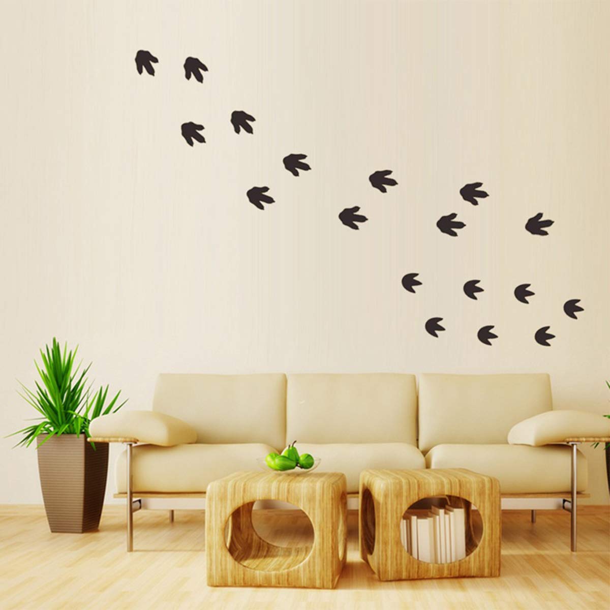 Bamsod removable dinosaur footprints stickers leave no residue on walls.