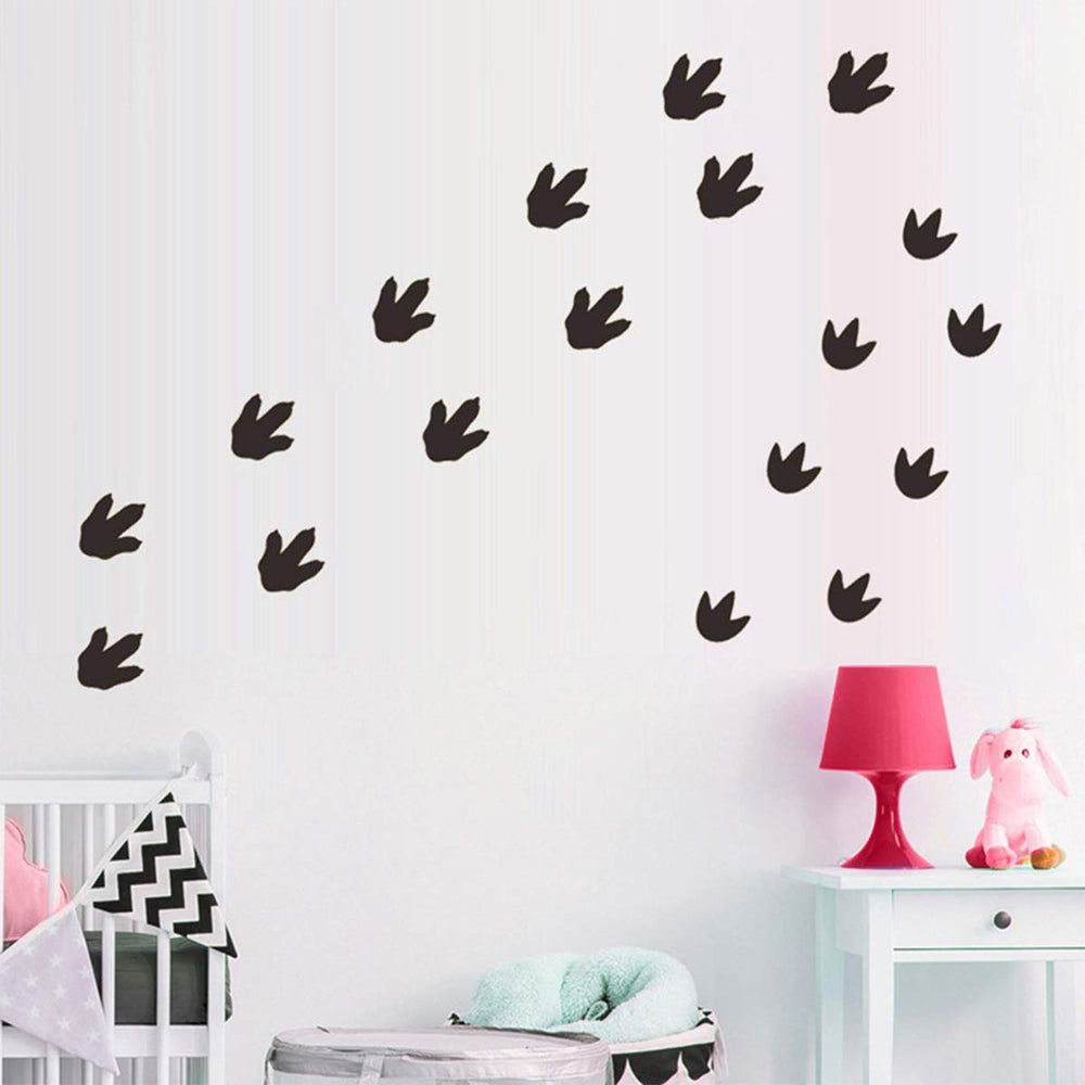 Bamsod safe wall decor dinosaur footprints decals on smooth surfaces.