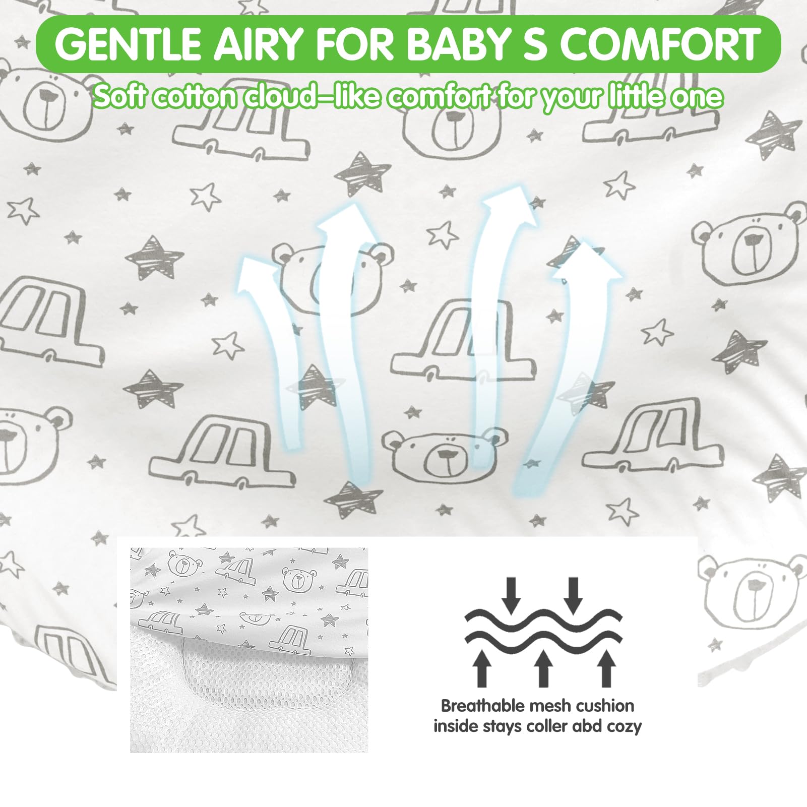 Banakshol baby lounger CPC CPSIA certified safety label visible.