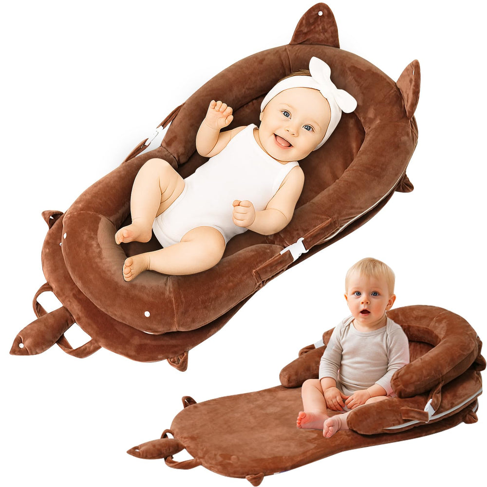 Banakshol Baby Lounger premium material closeup shows soft breathable fabric for gentle skin contact.