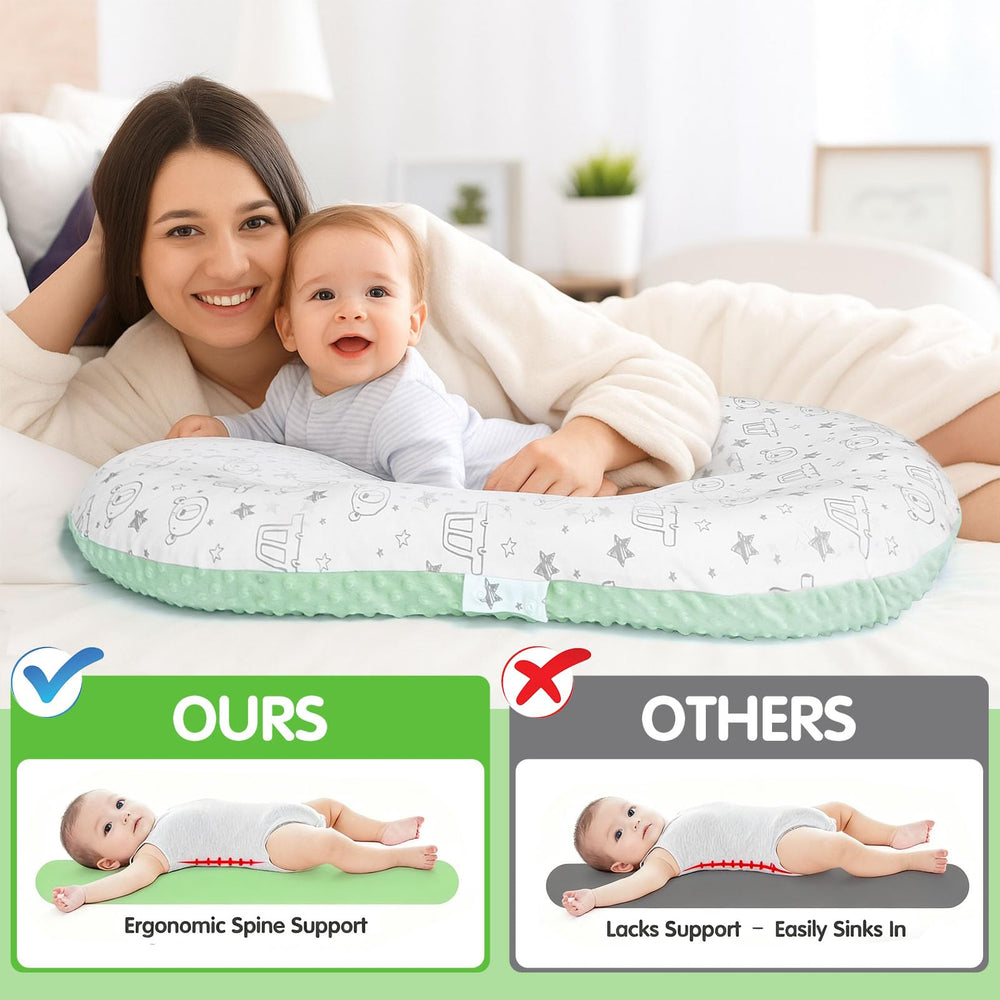 Banakshol baby lounger tummy time mat supporting baby head lifting practice.