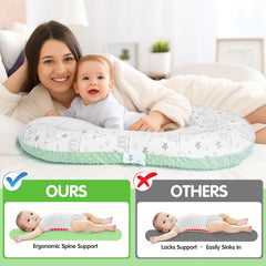 Banakshol baby lounger tummy time mat supporting baby head lifting practice.