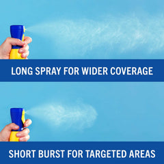 Banana Boat 360 Coverage Kids SPF 50 spray shows 80-minute sweat resistance
