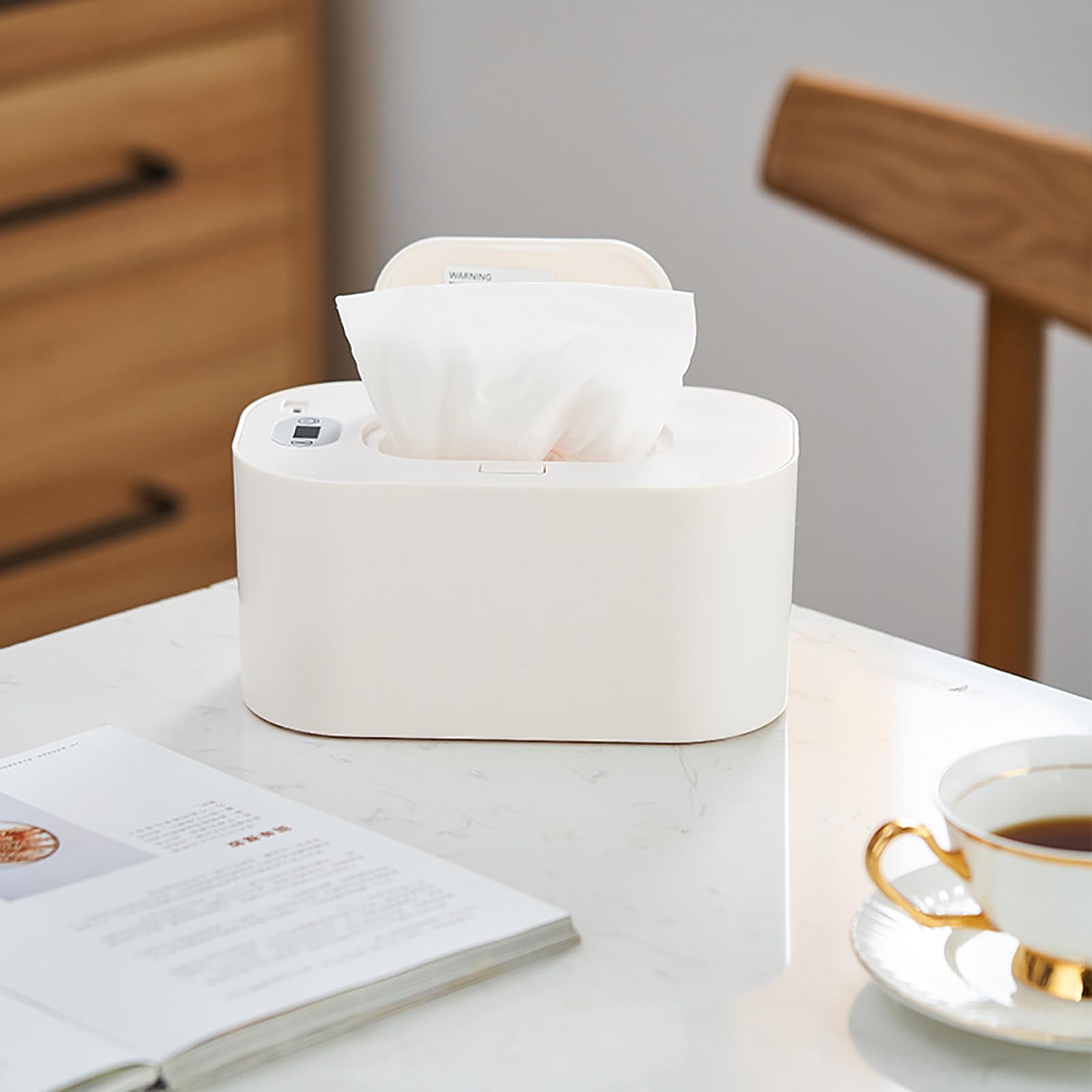 Banapoy baby wipe-warmer front view shows compact, portable heat for on-the-go comfort
