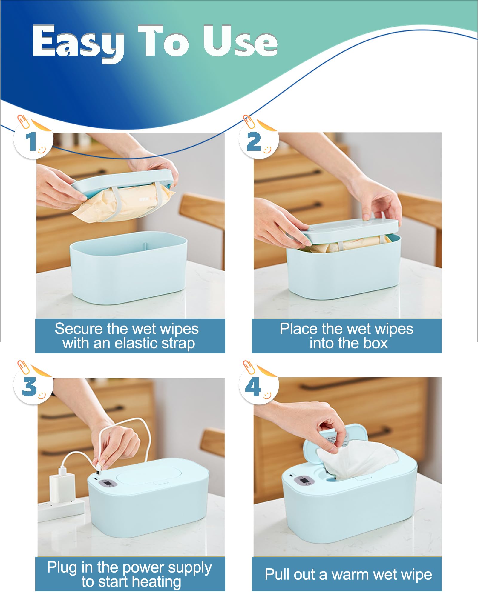 Banapoy Baby Wipe Warmer quick-heat feature ready in about 30 seconds