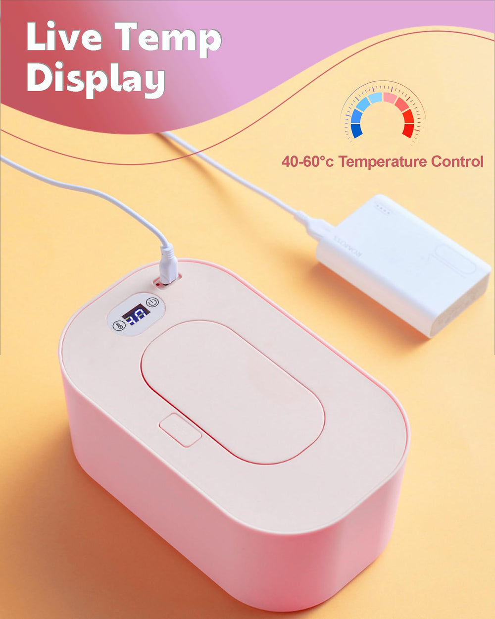 banapoy wipe warmer Roseate USB power cable highlights versatile charging in car or power bank