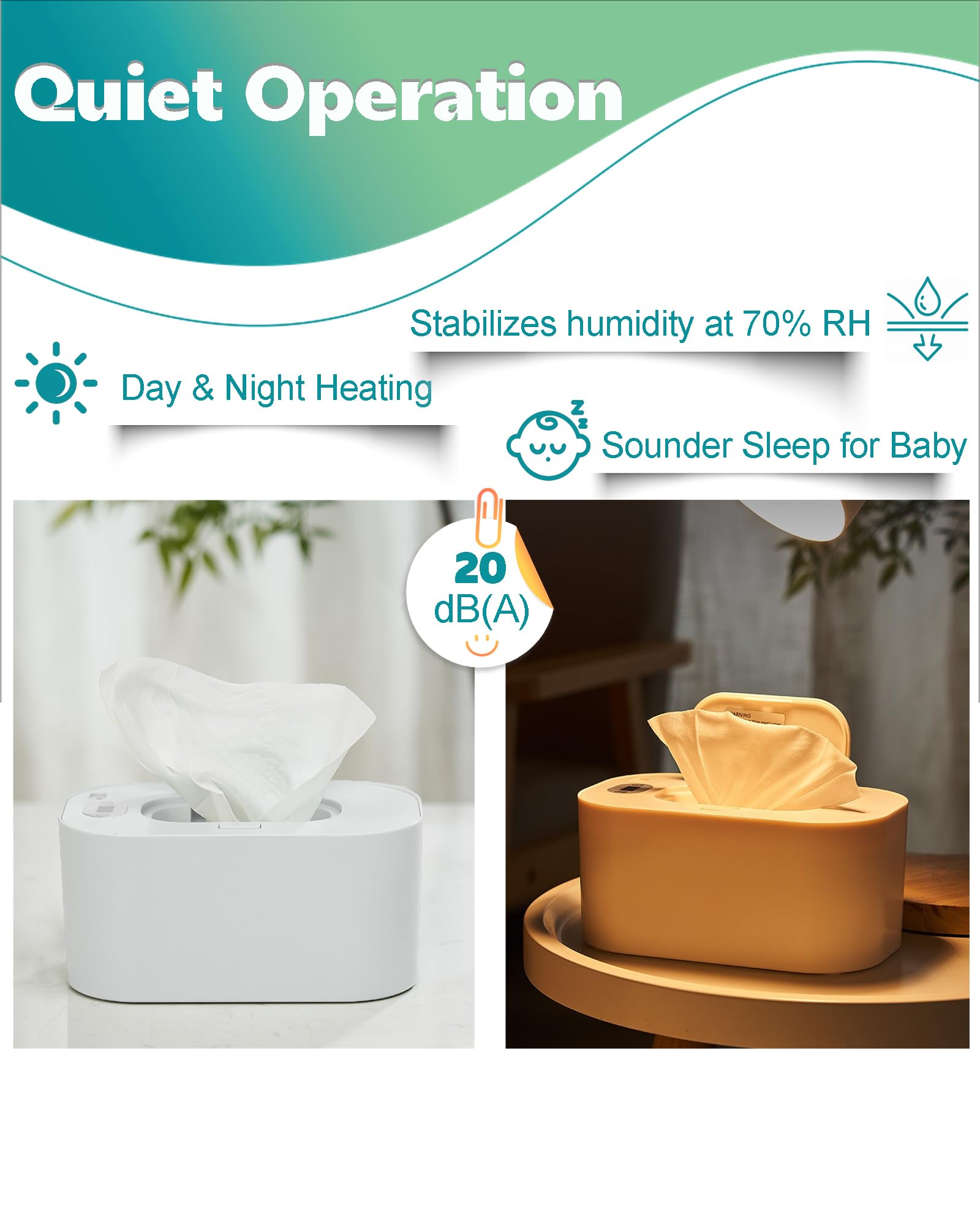 Banapoy wipe-warmer humidity system maintains 70% RH for moist wipes