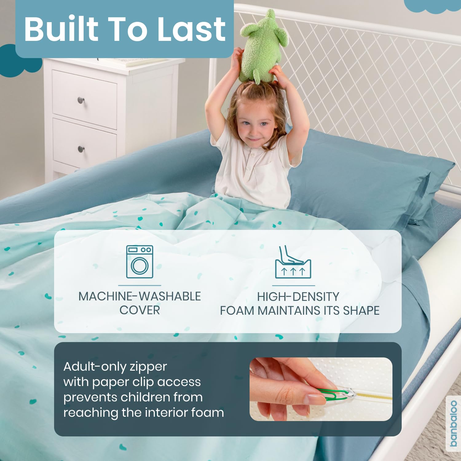 banbaloo soft-touch bumper cushions and reduces bedding scratches