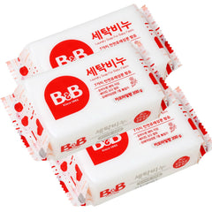 B&B laundry soap chamomile packaging highlights eco-friendly materials and gentle baby clothes care.