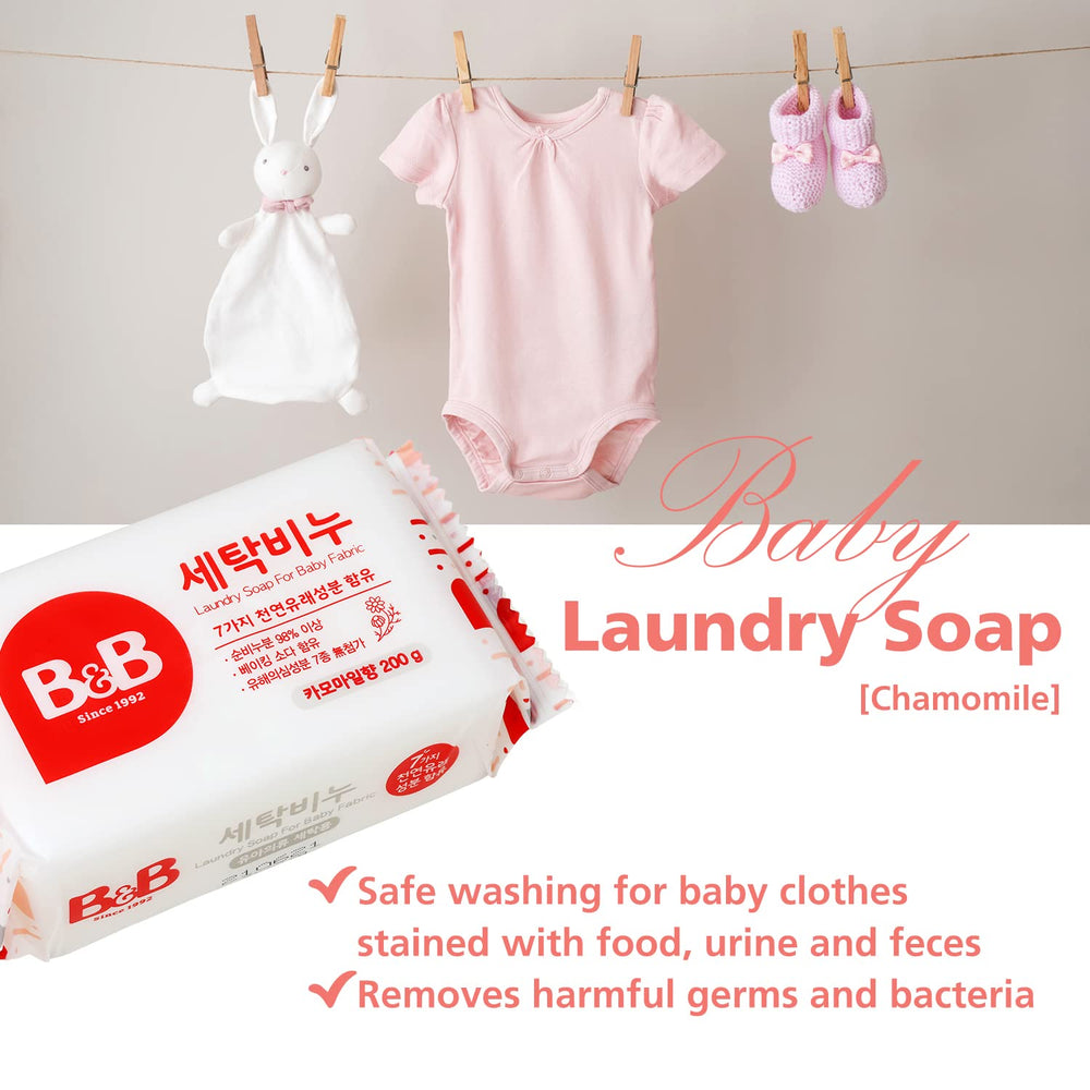 B&B laundry soap bar showcases plant-based ingredients and soft fabric-cleaning performance.