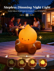 BANDIANCY Campfire Lamp charging via USB for camping trips.