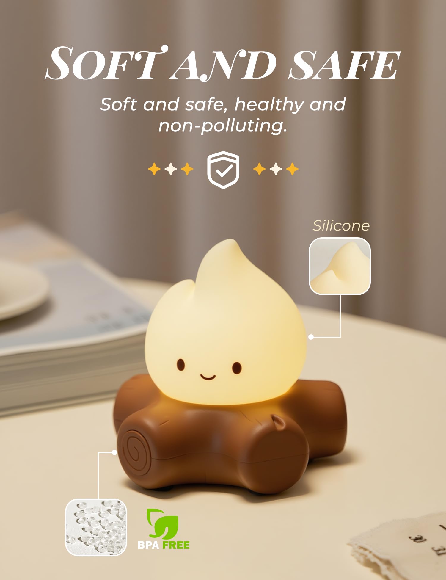 BANDIANCY Portable night light ideal for travel and sleepovers.