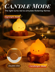 BANDIANCY Chibi Campfire Lamp in a bedroom with calming white noise.