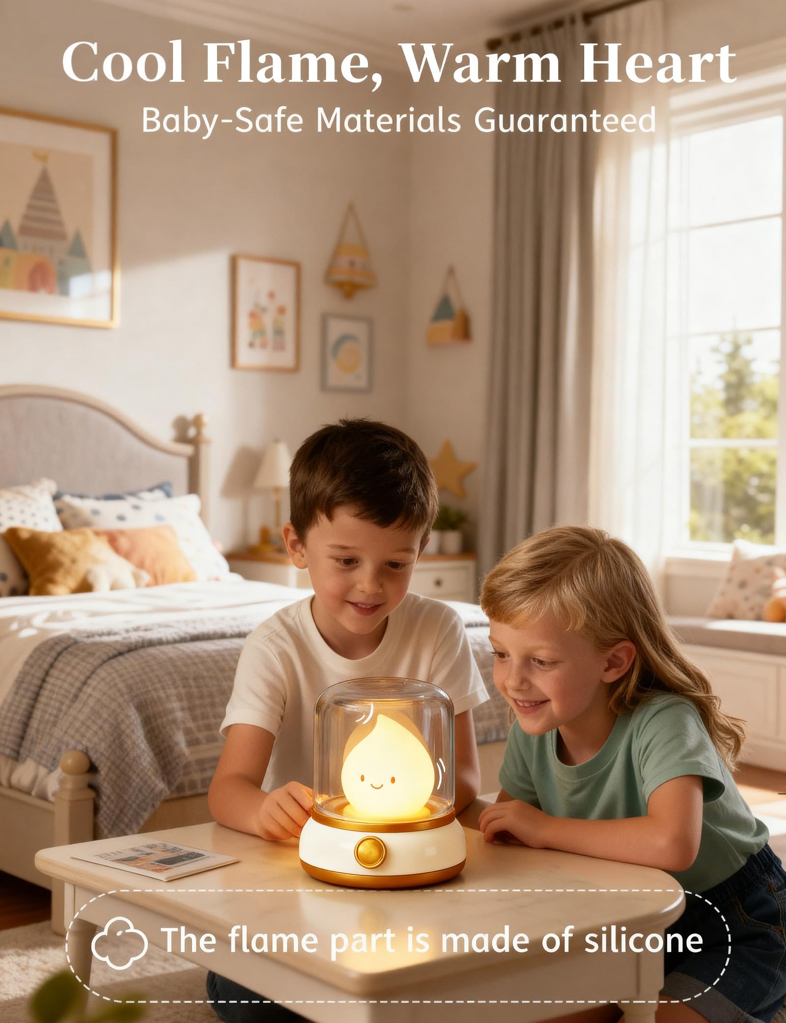 BANDIANCY Smiley night light features durable silicone that's safe for teething.