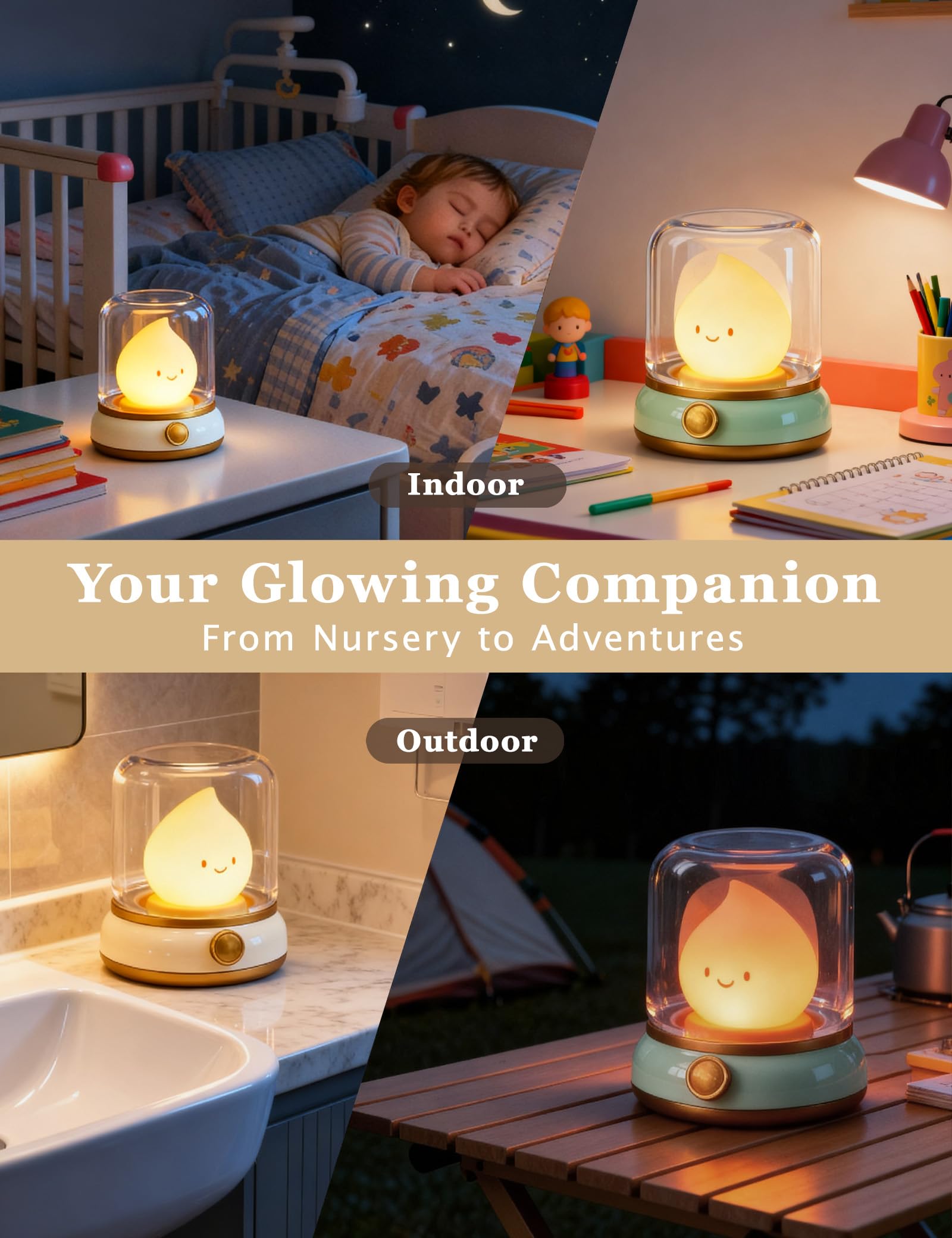 BANDIANCY Smiley night light shows USB-C charging with quick power when needed.