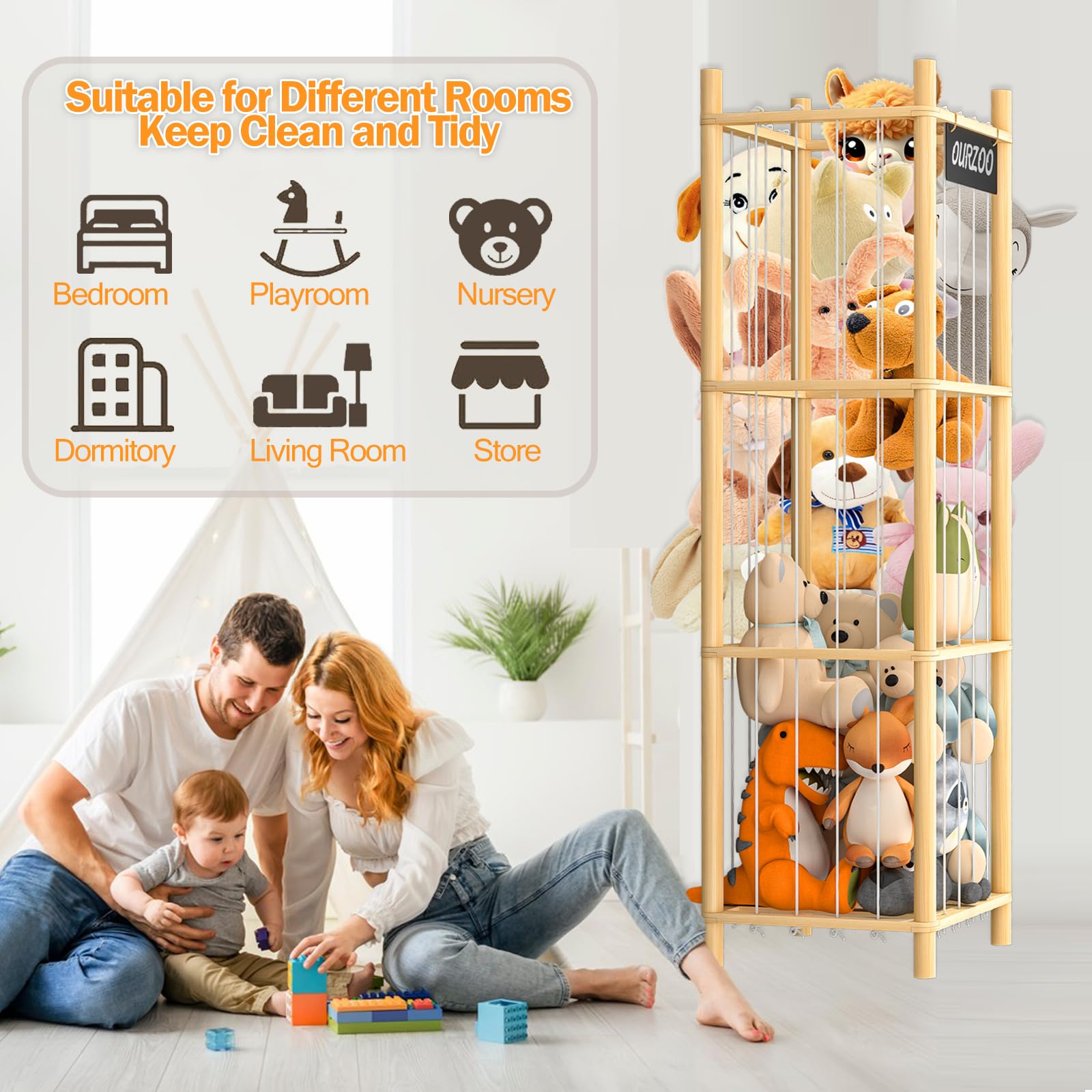 Banlilus storage unit showcases ample capacity for oversized plush
