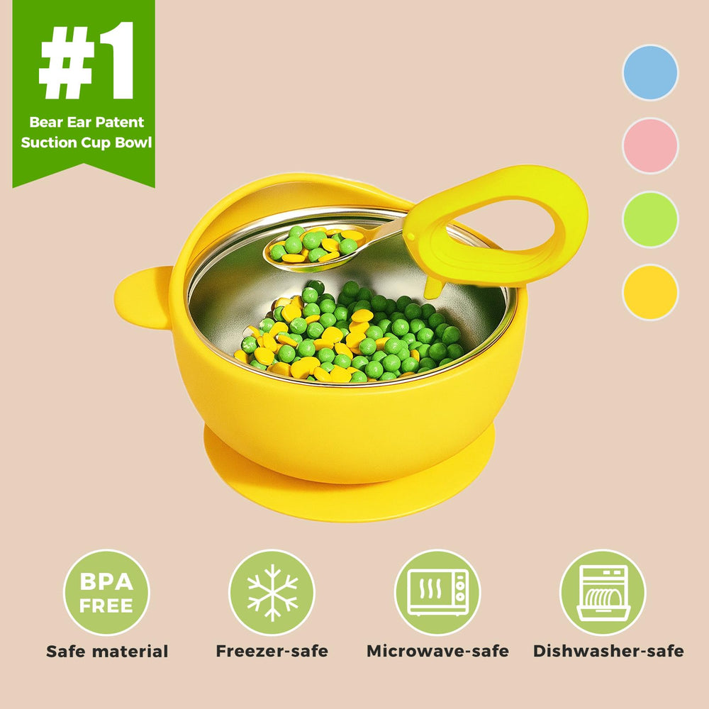 Bantroplis self-feeding design with curved walls supports easy scooping.