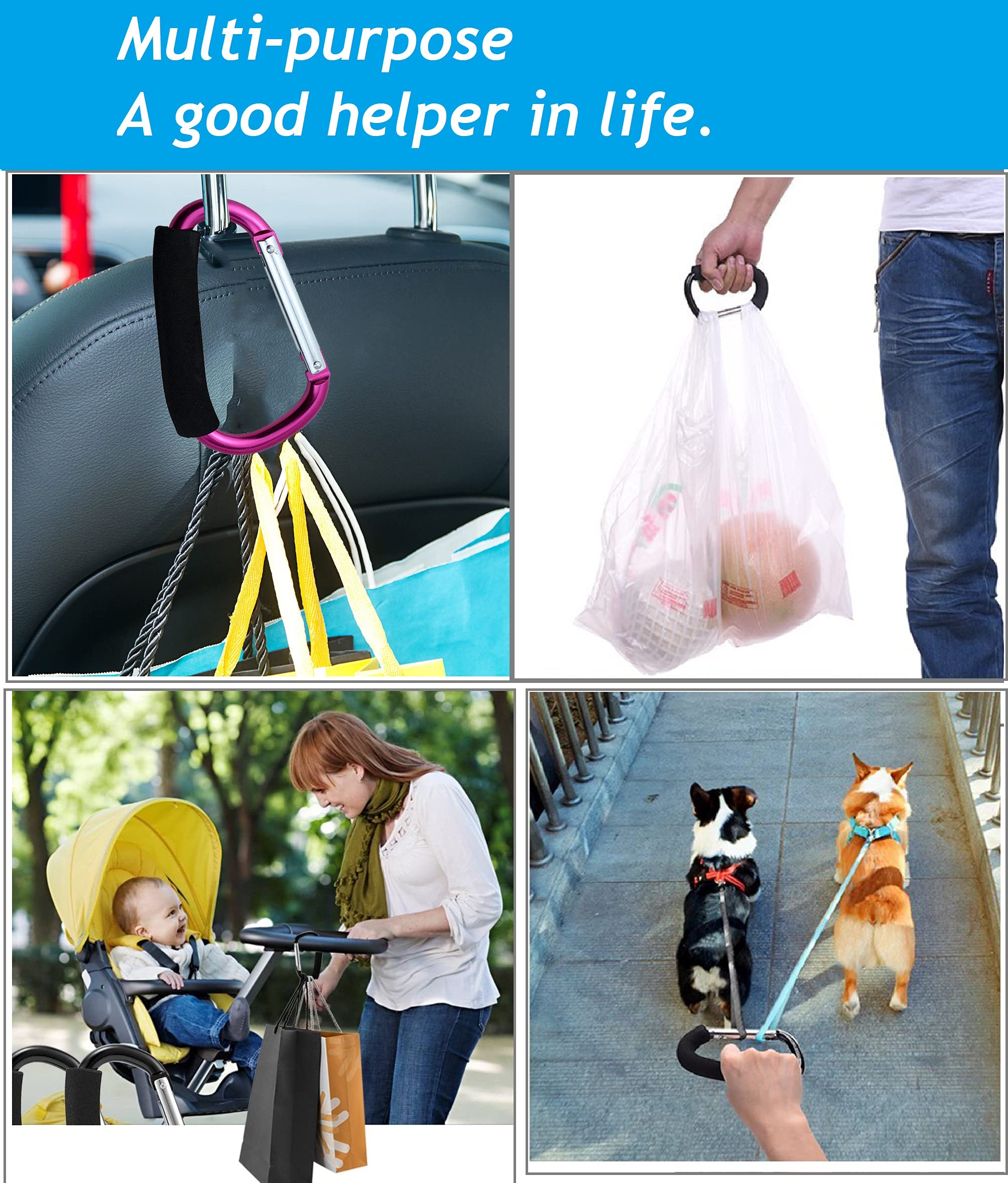 BanYakong stroller hooks with foam grip ready for secure one-handed use.