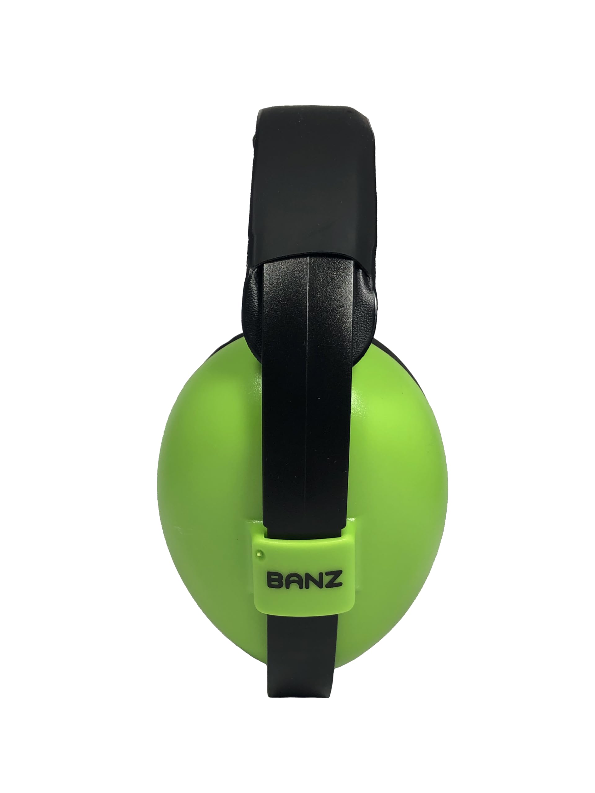 BANZ Baby Earmuffs lime side view with low-profile fit for comfort