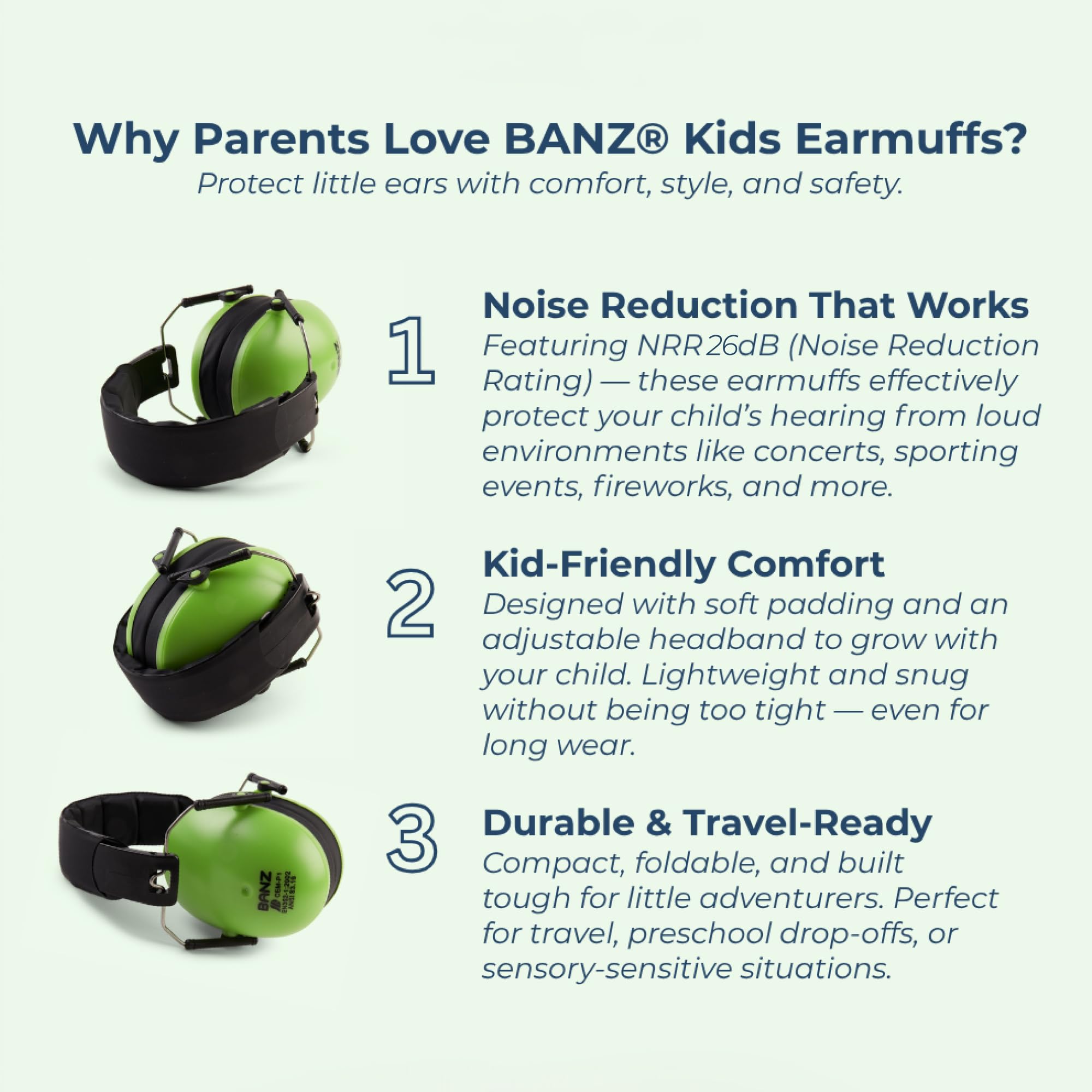 BANZ safety certifications badge alongside product warranty information.