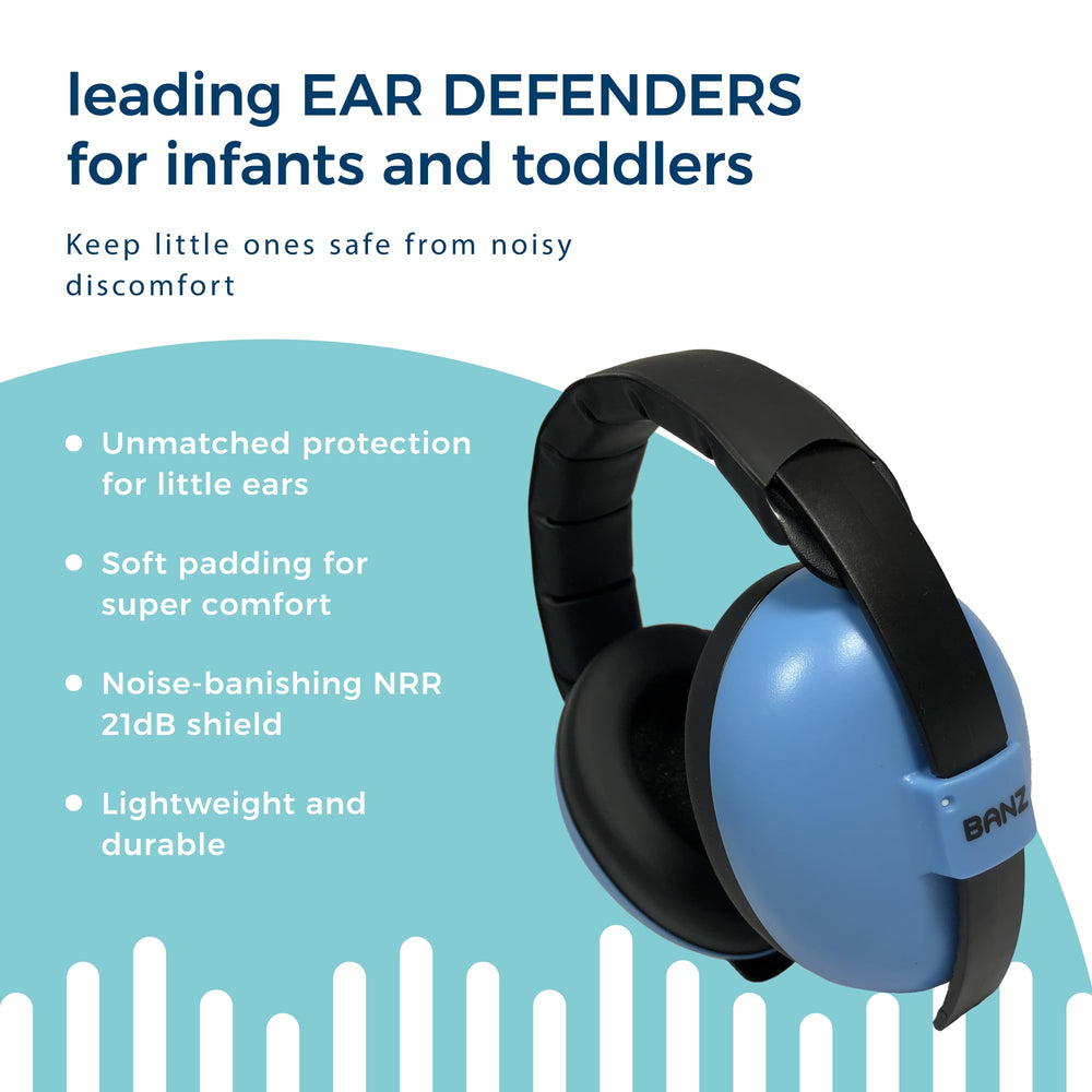 BANZ baby earmuffs snug fit with plush foam for secure wear