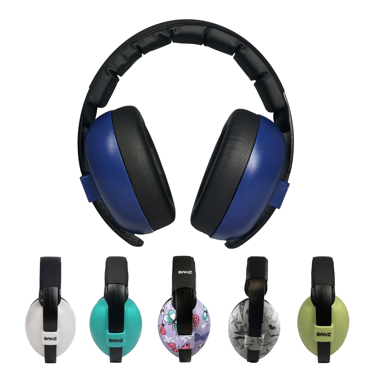 BANZ Bubzee folded ear defenders for travel protection.