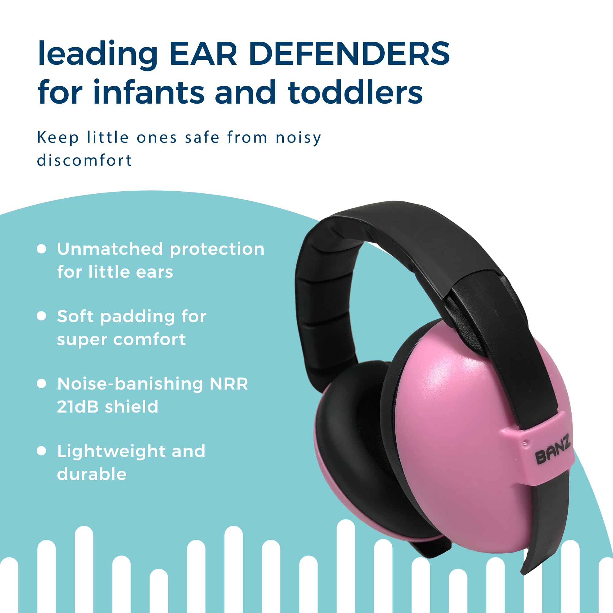 BANZ earmuffs adjustable headband close-up for growing kids.