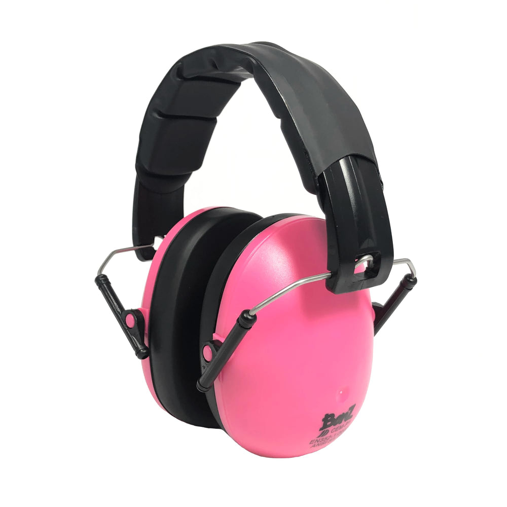 BANZ Kids earmuffs pink closed design protects little ears at concerts.