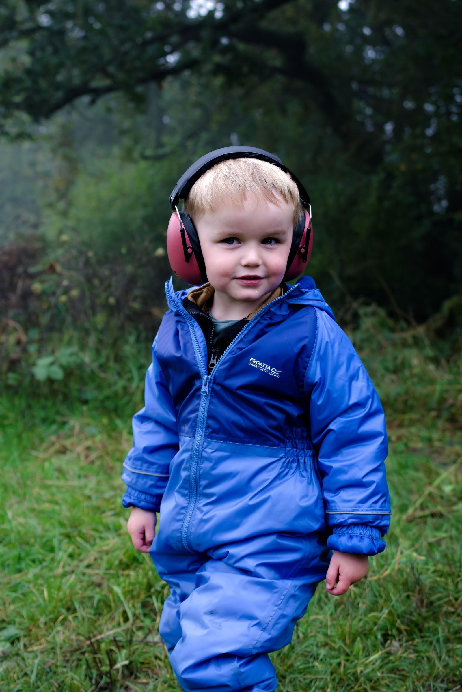BANZ Kids Earmuffs Maroon folded for easy packing and portability
