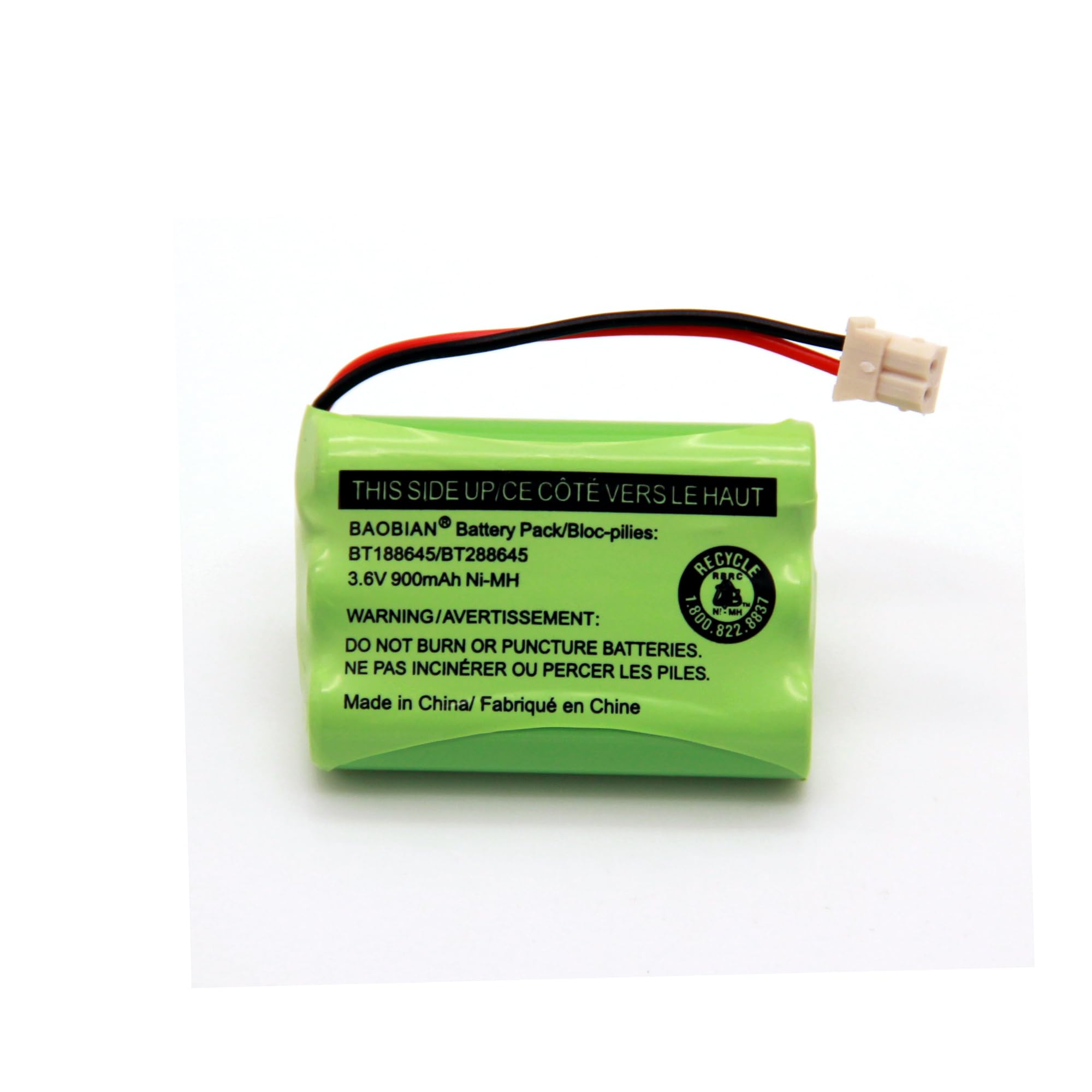Baobian battery-pack in-use with VTech VM3261 monitor for uninterrupted viewing.