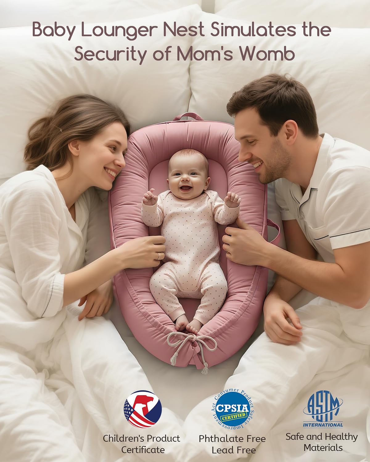 Baobrava baby lounger 2way-zipper enables easy cover removal and washing.