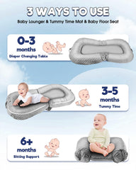 Baobrava Baby Lounger Pillow side usage demonstrates comfortable body support