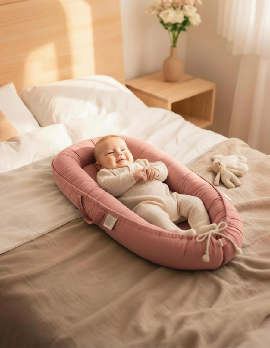 Baobrava baby lounger soft-mat-bumper detail adds cushioned edge for comfort.