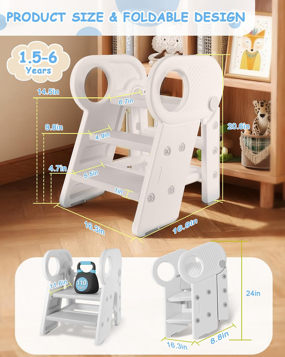Baobrava kitchen counter use showing adjustable height
