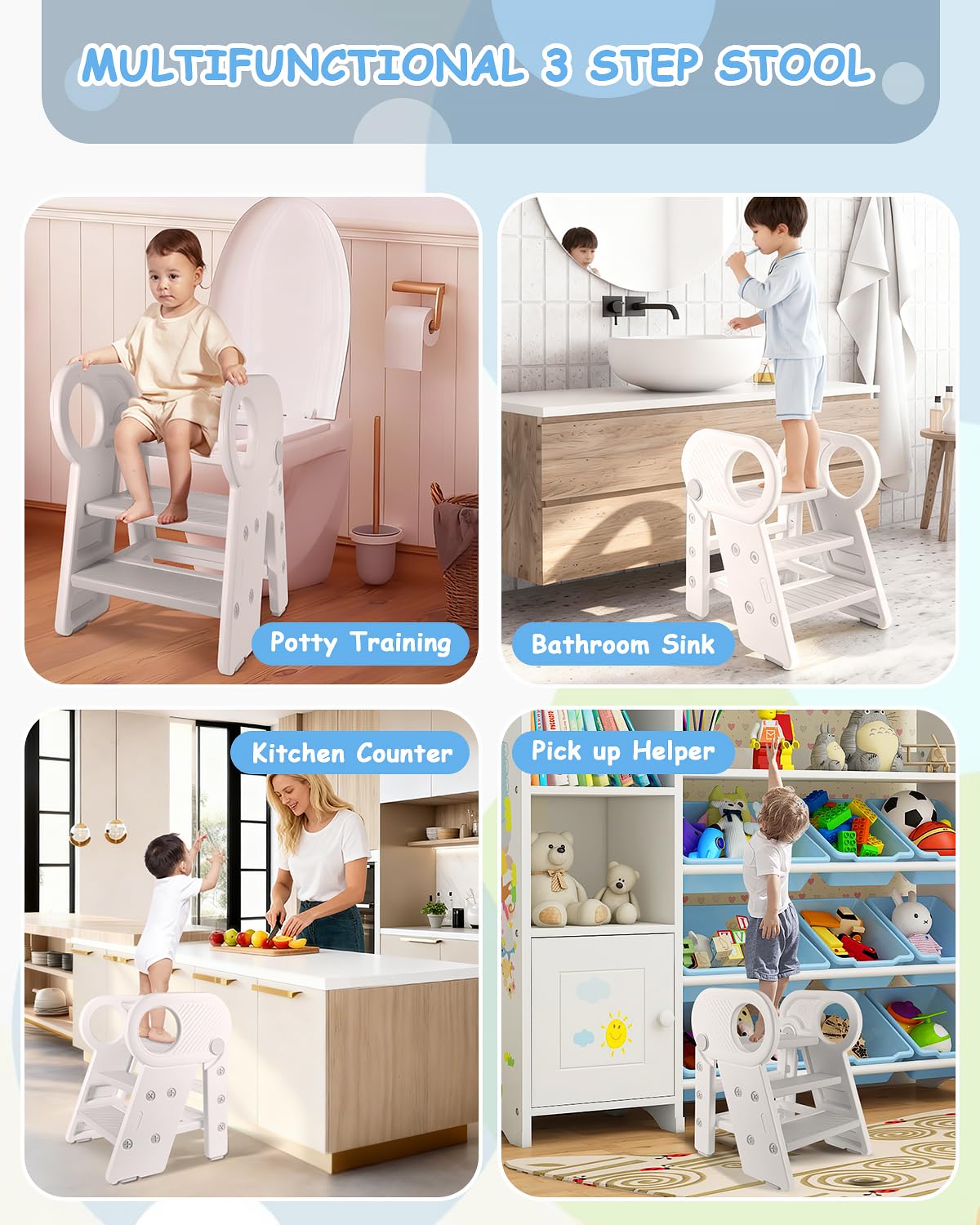 Baobrava potty training stool aiding toddlers during toilet routines