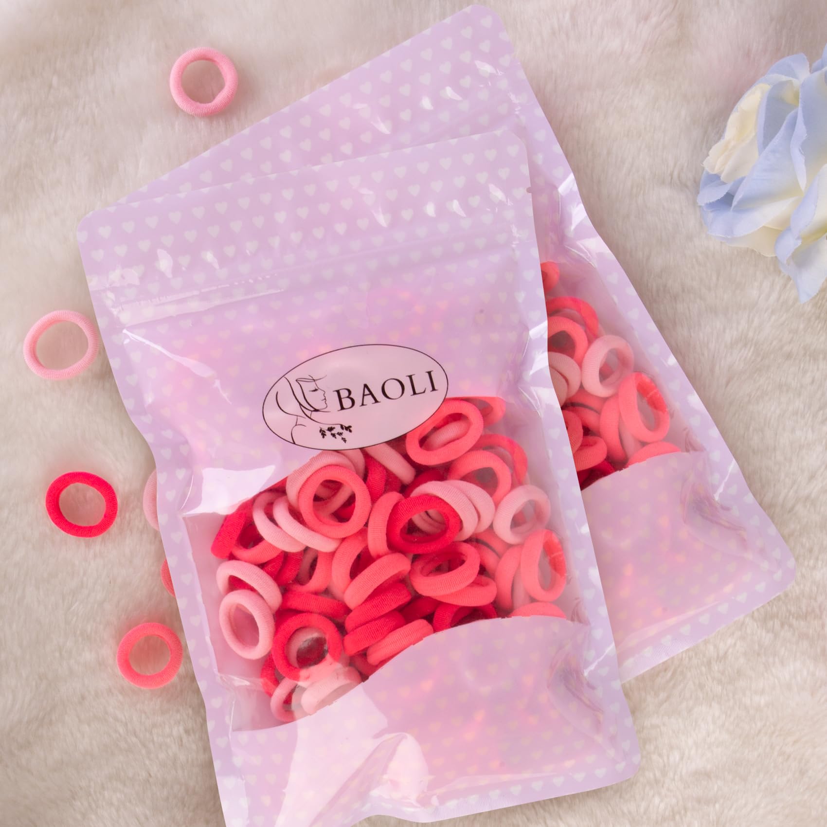 BAOLI pink-series baby hair ties offering versatile styling for toddlers and girls.