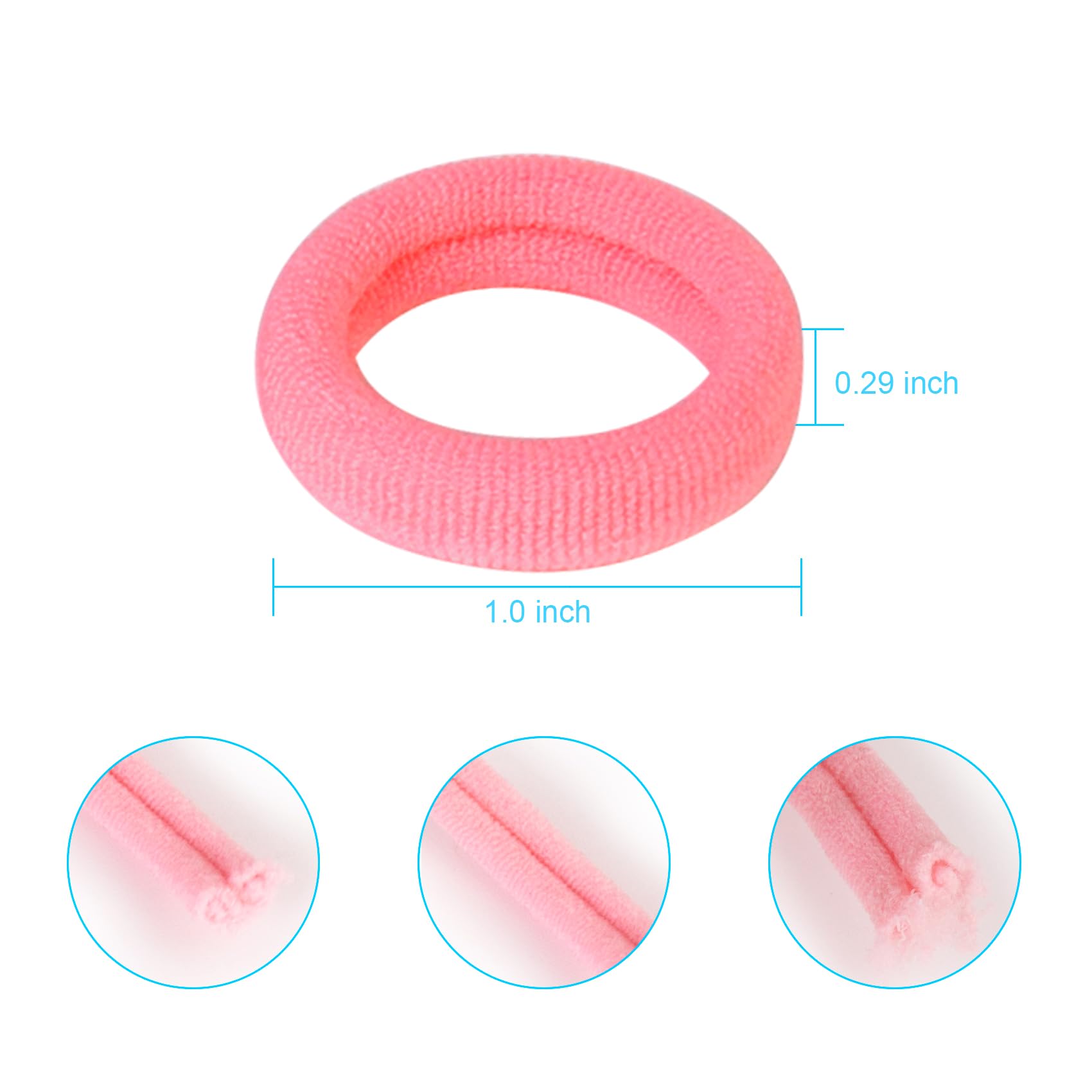 BAOLI seamless cotton hair ties highlight soft, no-damage fit for fine baby hair.