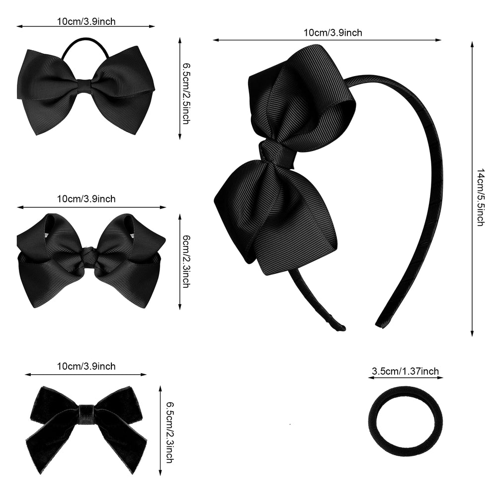 baotongle bow-accent hair ties in black secure ponytails with cute detail.