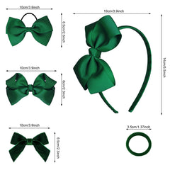 baotongle bow-accent hair ties green secure ponytails with a cute detail.