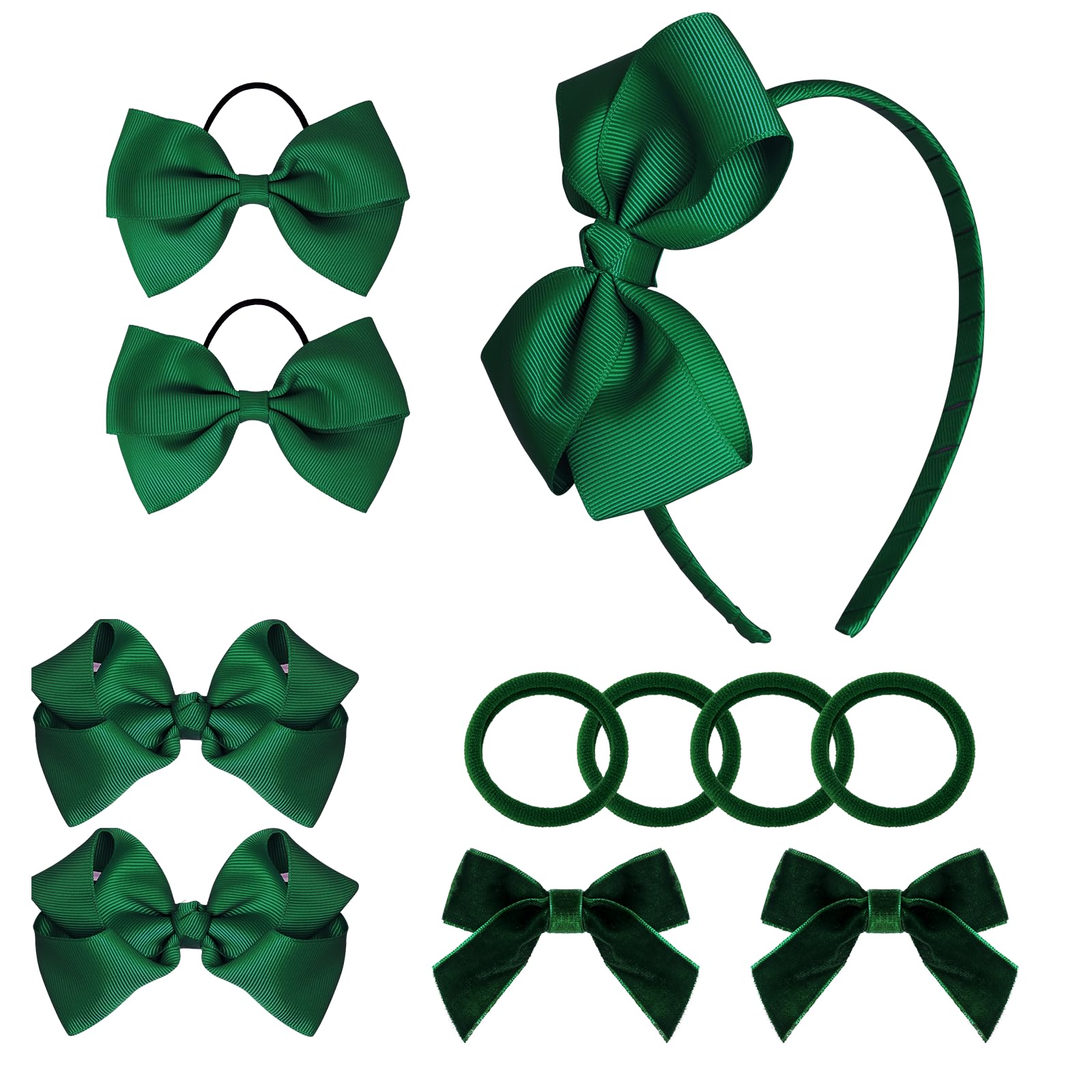 baotongle large bow headband green adds a playful touch to school outfits.