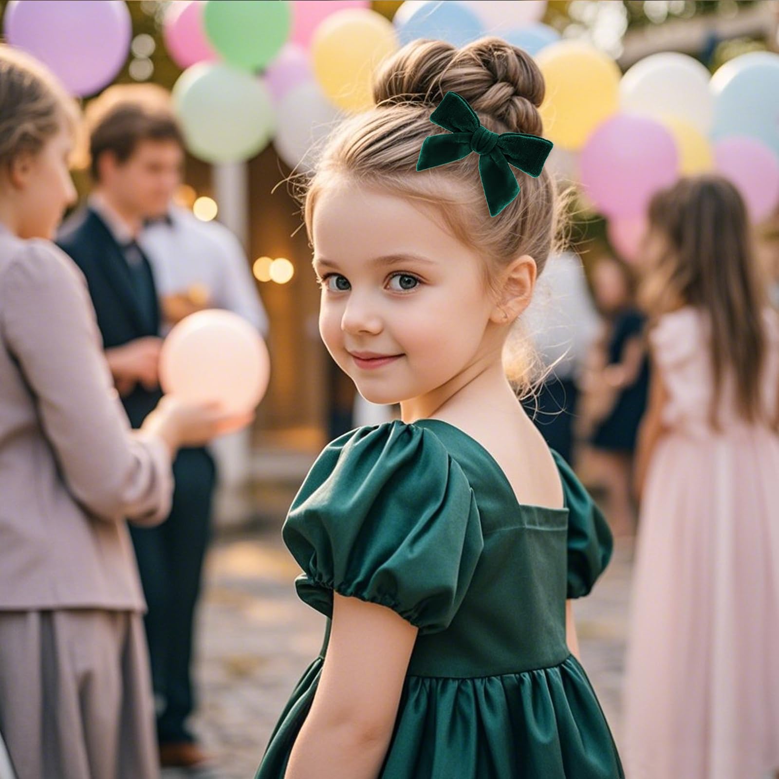 Baotongle metal-back hair bow clip provides sturdy grip for thick hair.