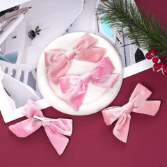 Baotongle peach velvet bow hairclip complements outfits and holds hair securely