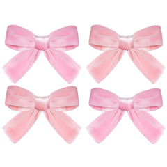 Baotongle pink velvet bow hairclip with soft texture and non-slip grip