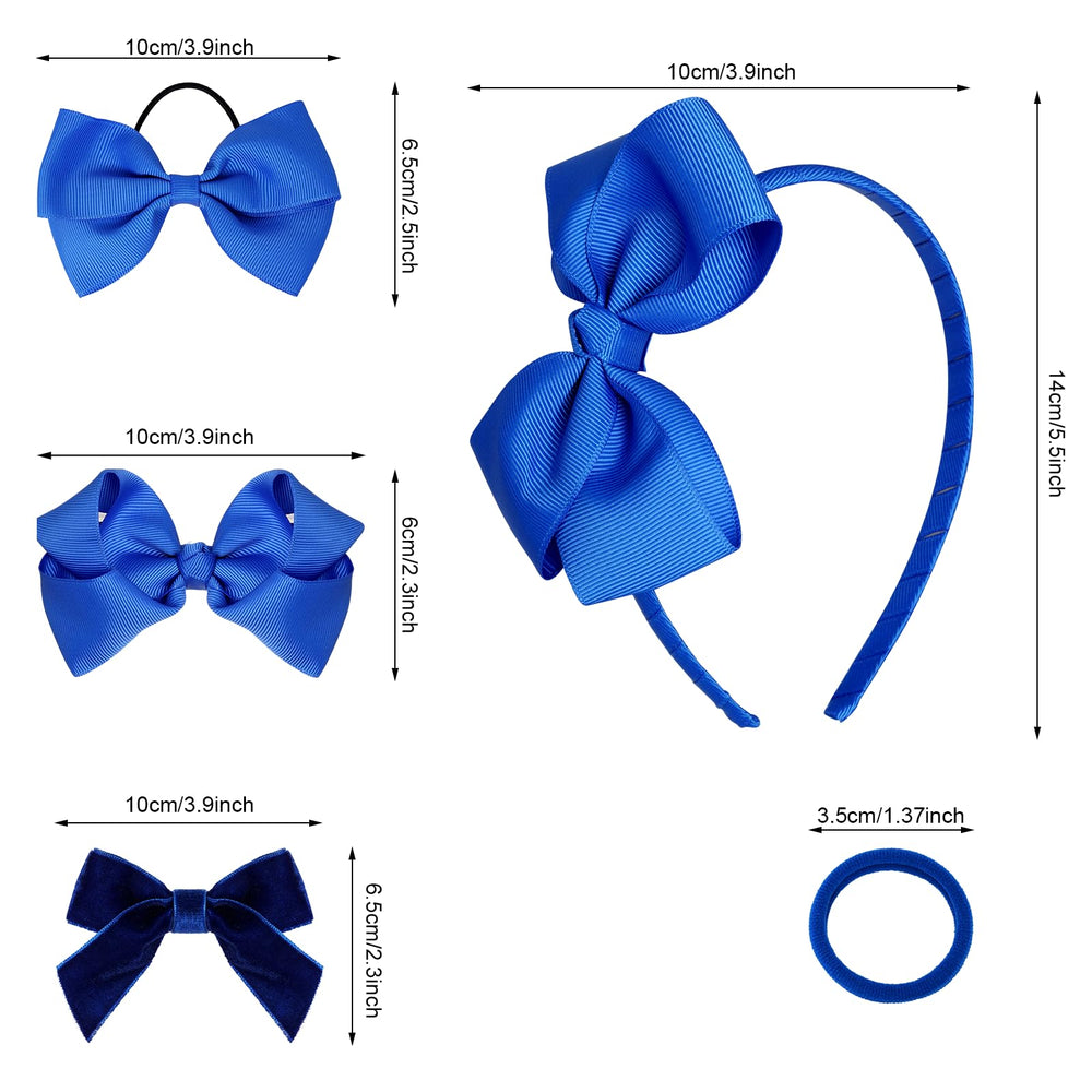 Baotongle Royal Blue bow-accent hair ties add charm with reliable ponytail hold